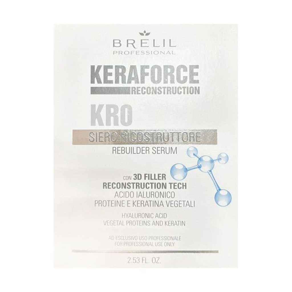 Відновлювальна сироватка для волосся Brelil Keraforce KR0 Rebuilder Serum, 3*75 мл